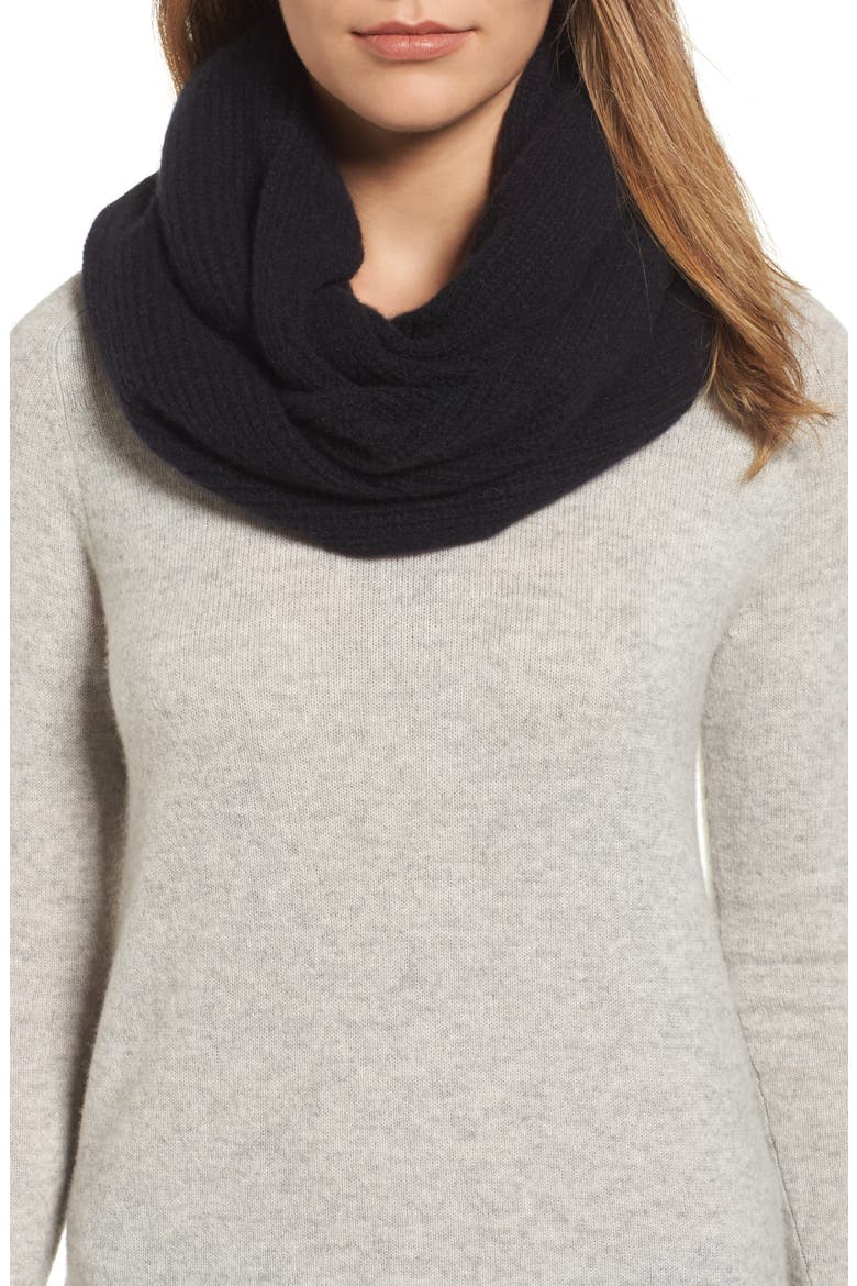Cashmere Infinity Scarf, Main, color, BLACK