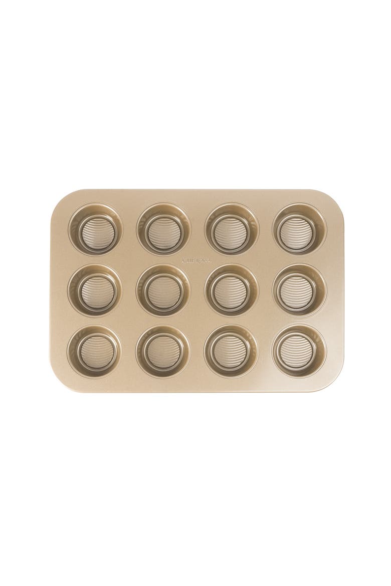 12-Cup Steel Nonstick Muffin Baking Pan, Main, color, Brown