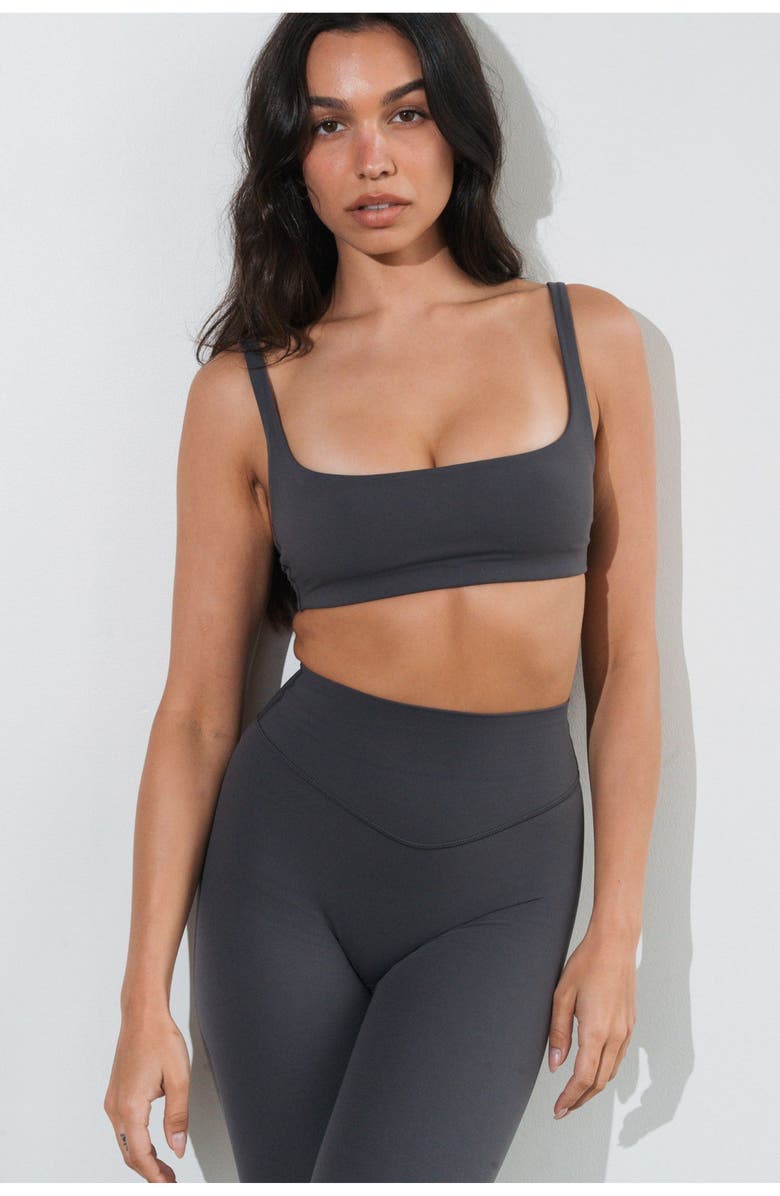 Vitality Cloud II Petite Scoop Bra, Main, color, Iron