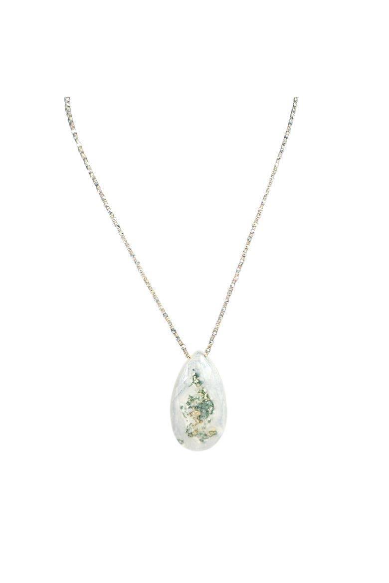 Solar Quartz Ivory Green Necklace, Main, color, White