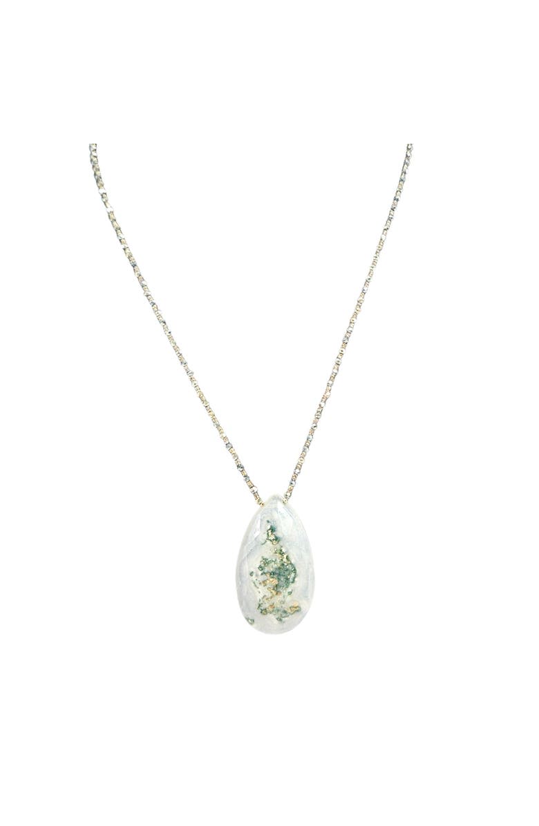 MADISON BEVERLY HILLS Solar Quartz Ivory Green Necklace, Main, color, White