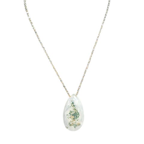 Solar Quartz Ivory Green Necklace