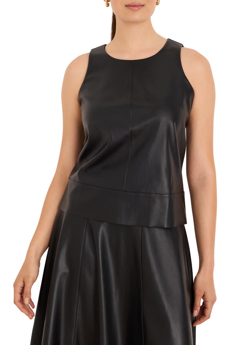 Faux Leather Sleeveless Top, Main, color, BLACK ONYX