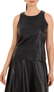 NIC+ZOE Faux Leather Sleeveless Top