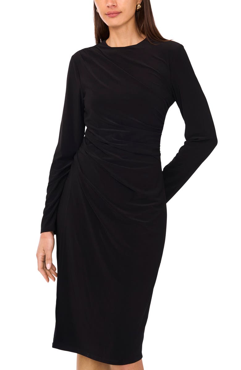 Vince Camuto Ruched Asymmetric Long Sleeve Dress, Alternate, color,