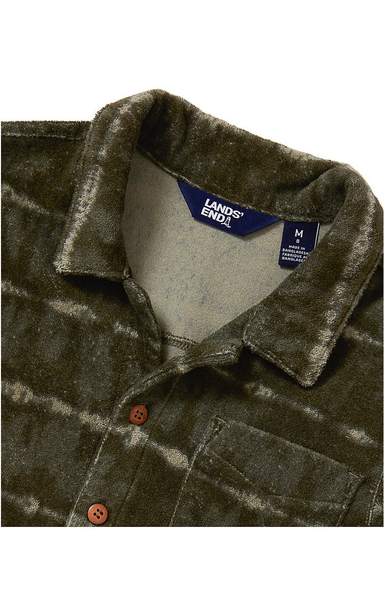 Lands' End Boys Short Sleeve Terry Cover Up Set, Alternate, color, Olive Tie Dye