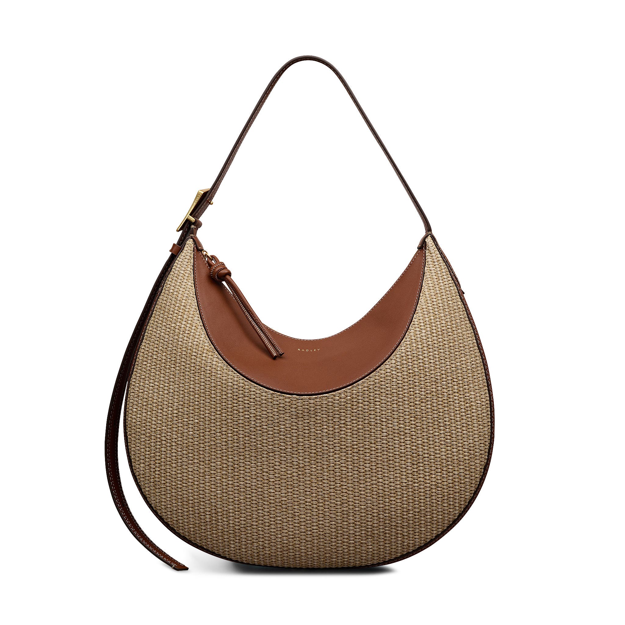 Radley Bliss Crescent - Basket Large Ziptop Shoulder Bag, Main, color, Cognac