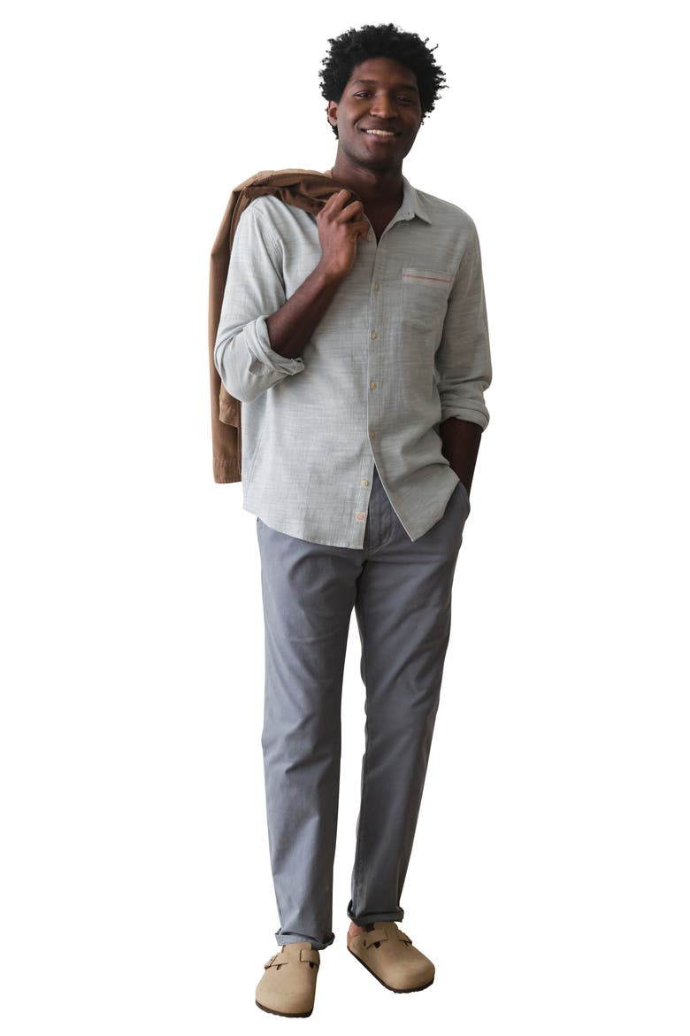 Classic Selvage Stretch Cotton Button-Up Shirt, Alternate, color, AQUA