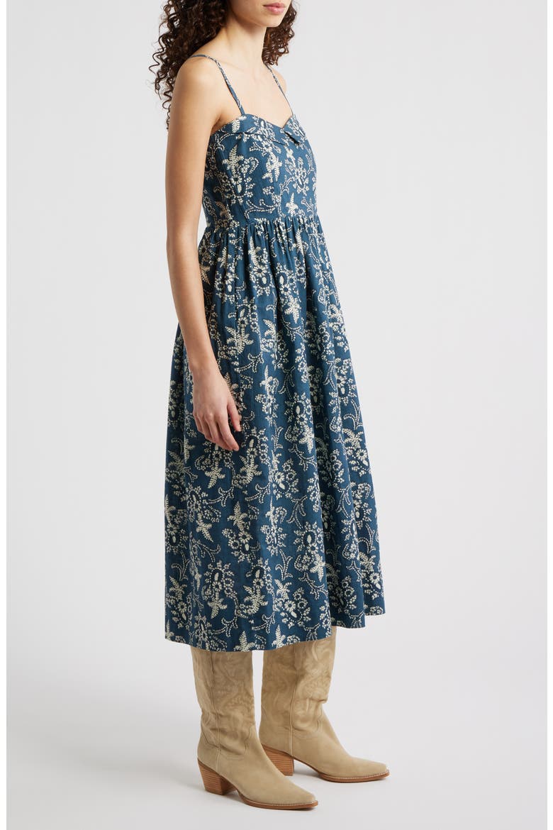 The Verse Cotton Midi Dress, Alternate, color, INDIGO BANDANA