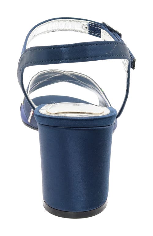 David Tate Cocktail Ankle Strap Sandal In Navy Satin