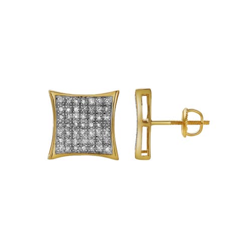 Luvmyjewelry Deleite 10k Yellow Gold Diamond Unisex Earrings In 10k Yellow Gold