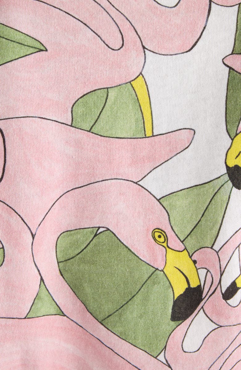 Chloé Flamingo Print Jersey Ringer T-Shirt, Alternate, color, Iconic Milk