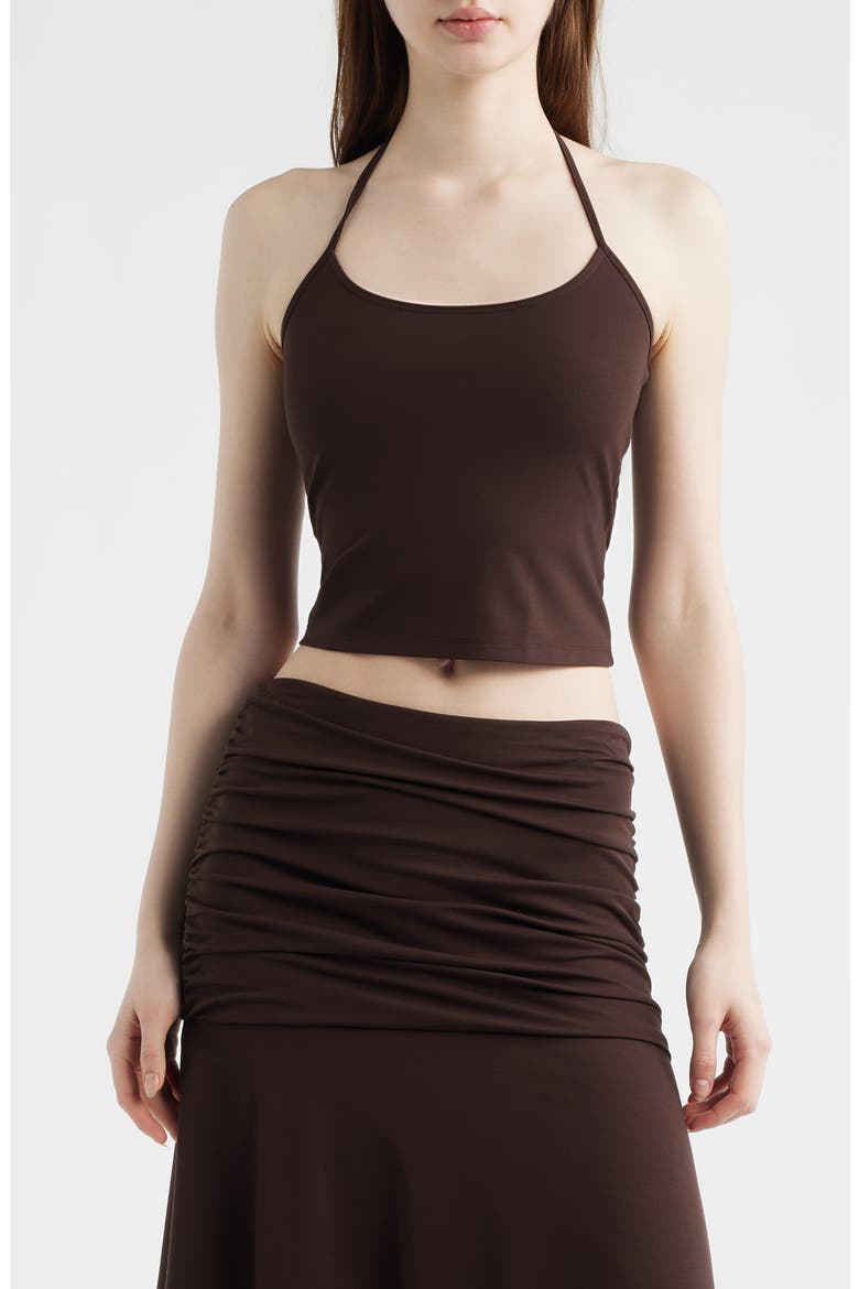 Gresca Halter Neck Camisole, Main, color, CHOCOLAT