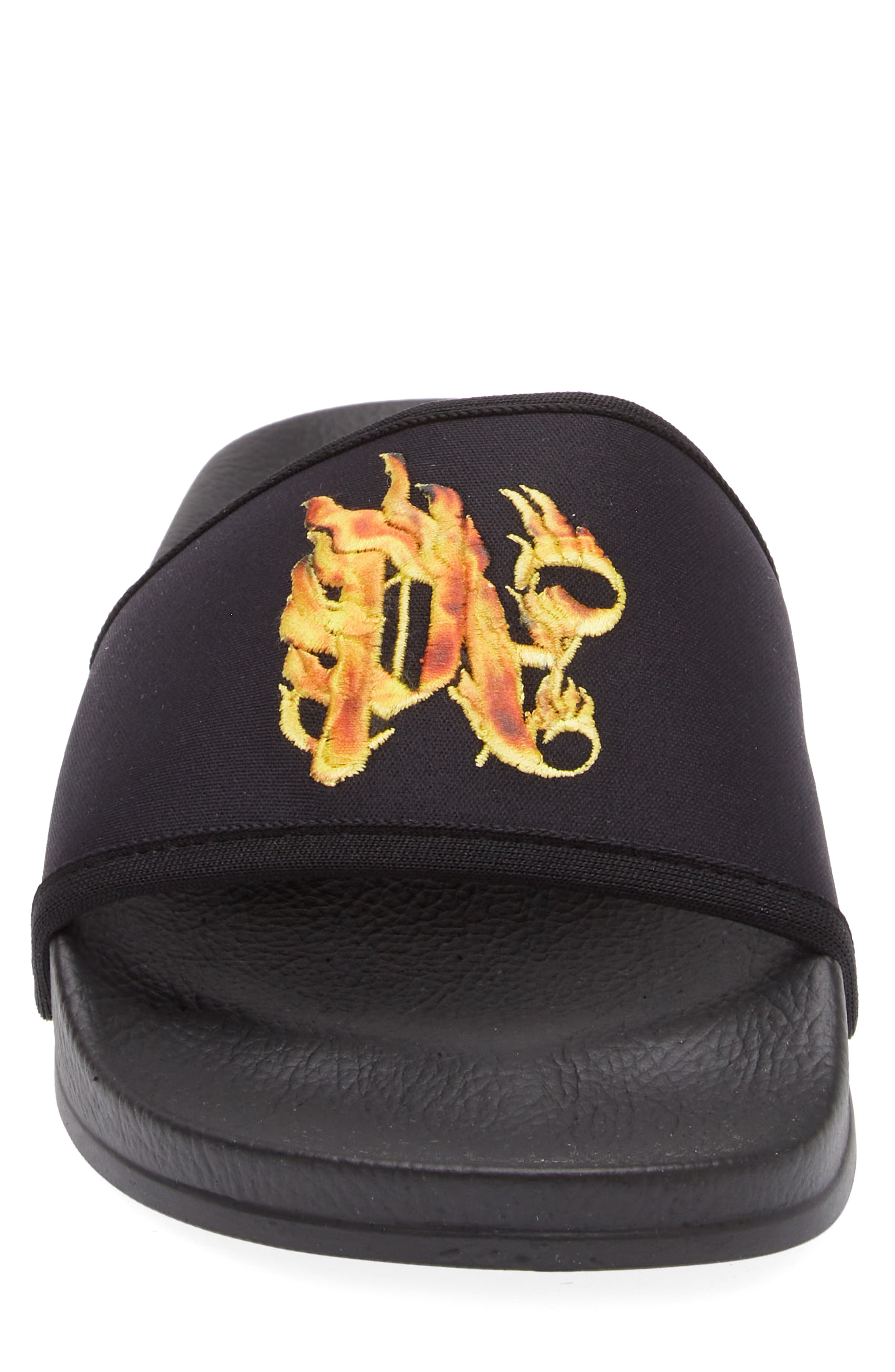 Palm Angels Burning Monogram Pool Slider, Alternate, color, 