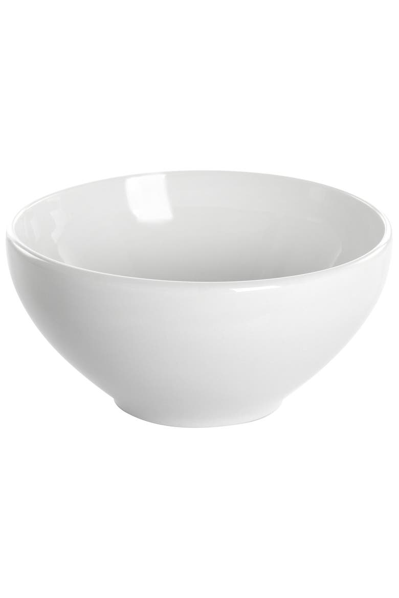 12 Piece Fine Ceramic Dinnerware Set in Bright White, Alternate, color, White