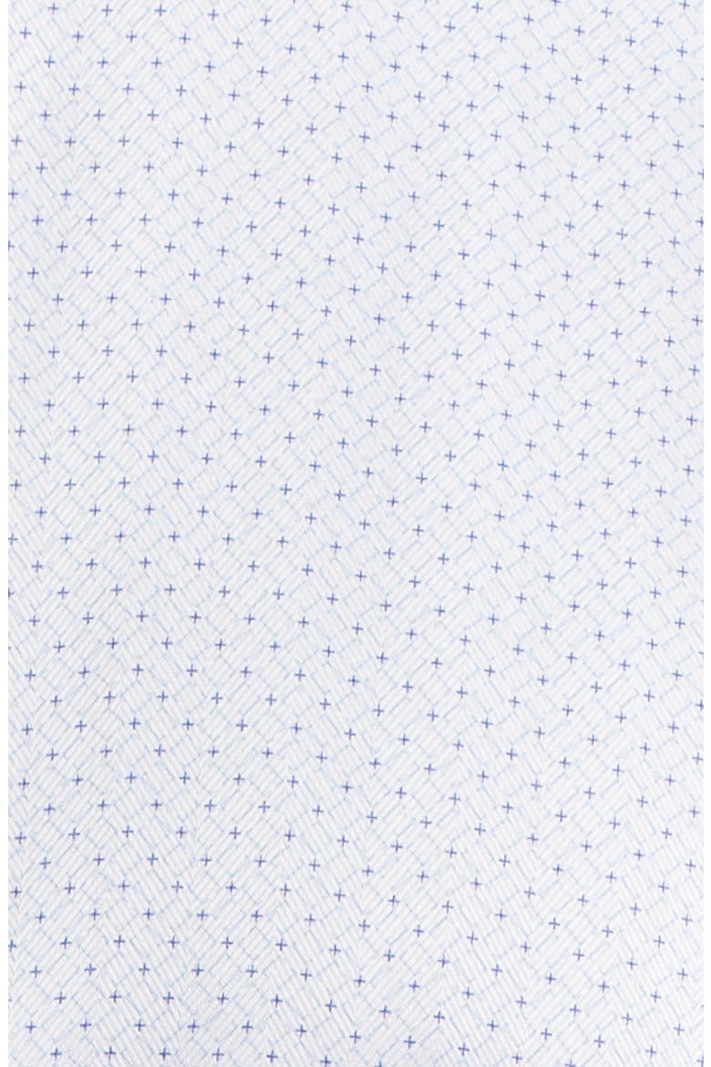 Trim Fit Geometric Print Dress Shirt, Alternate, color, WHITE/ BLUE
