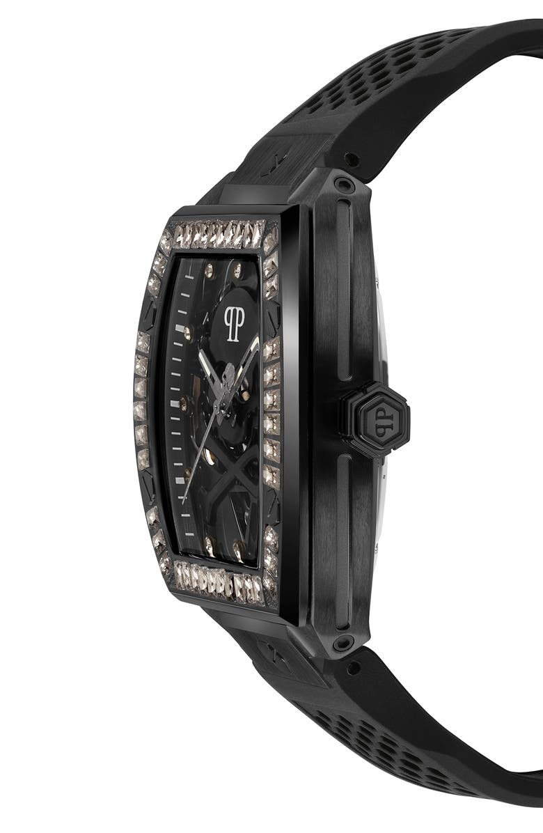 PHILIPP PLEIN The Skeleton Silicone Strap Watch, 44mm, Alternate, color,