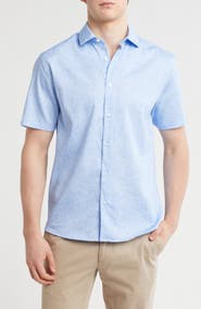 WESTZEROONE Rafael Short Sleeve Stretch Button-Up Shirt