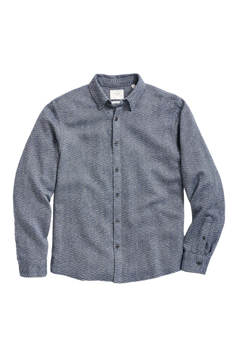 Wilson Zigzag Jacquard Button-Up Shirt, Alternate, color, CHAMBRAY BLUE