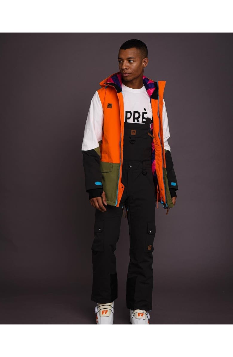 OOSC Yeh Man Men's Ski & Snowboard Jacket - Orange, Khaki & White, Alternate, color, Orange, Khaki, White