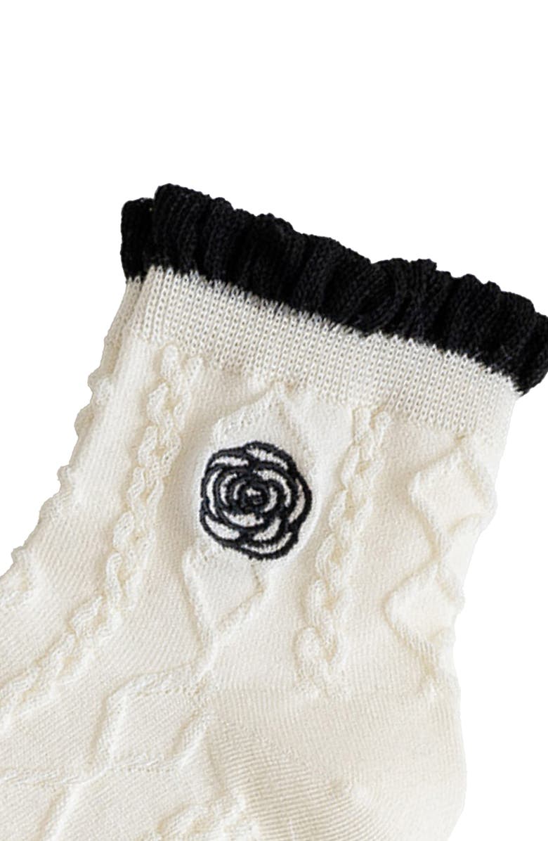 Stems Camelia Flower Cotton Blend Ankle Socks, Alternate, color, 