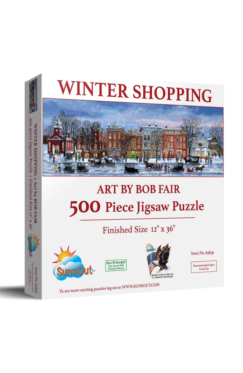 Sunsout Winter Shopping 500 piece Jigsaw Puzzle for Adults, Main, color, Multicolor
