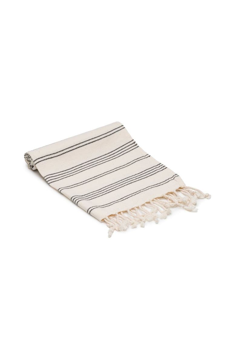 Heritage Stripe Turkish Cotton Hand Towel Bundle, Alternate, color, Black