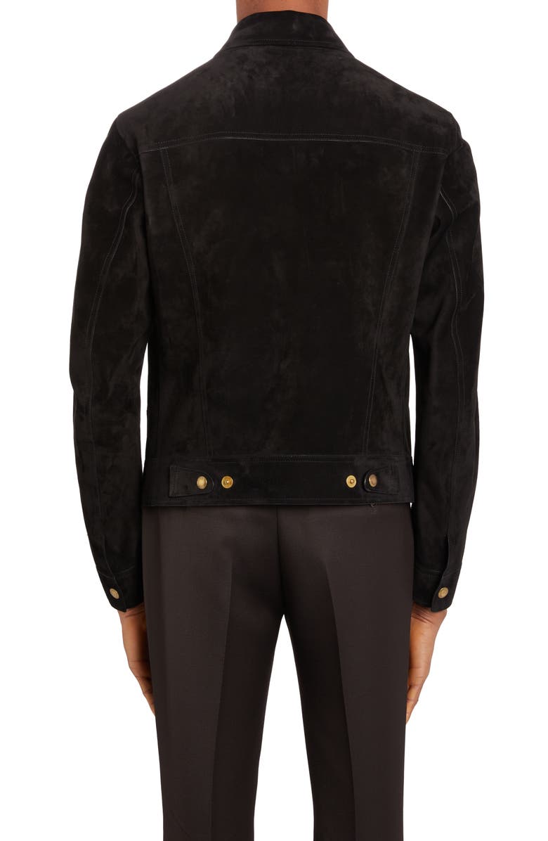 TOM FORD Suede Western Jacket, Alternate, color, Black