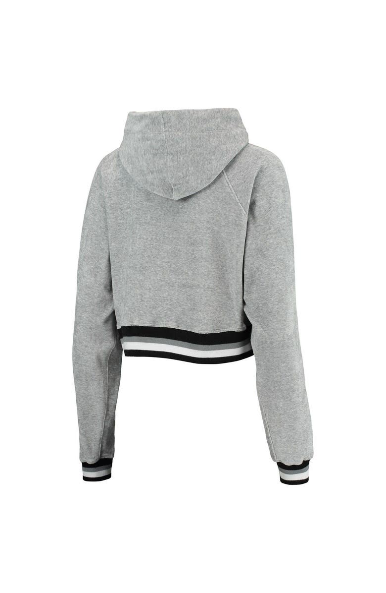 LUSSO Women's Lusso Gray Brooklyn Nets Maisie-Maggie Velour Raglan Pullover Hoodie & Jogger Pants Set, Alternate, color, Gray