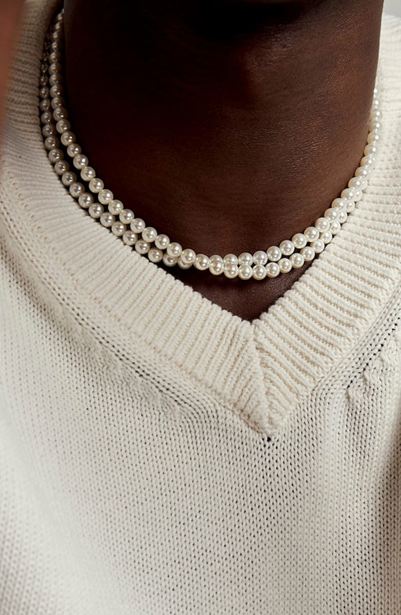 Serge DeNimes Cultured Pearl Necklace, Alternate, color, Silver