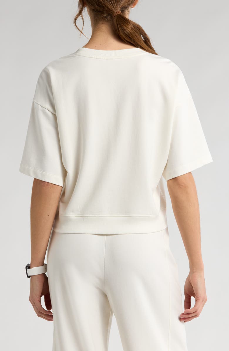 Zella Terry Crewneck Sweatshirt, Alternate, color, Ivory Egret