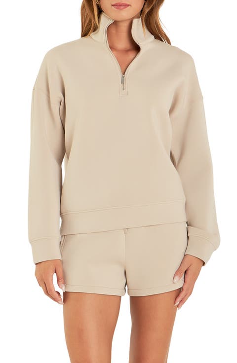 Scuba Knit Quarter Zip Pullover