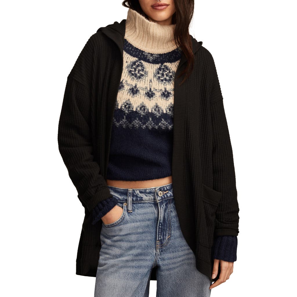 Shop Lucky Brand Waffle Knit Shawl Hoodie