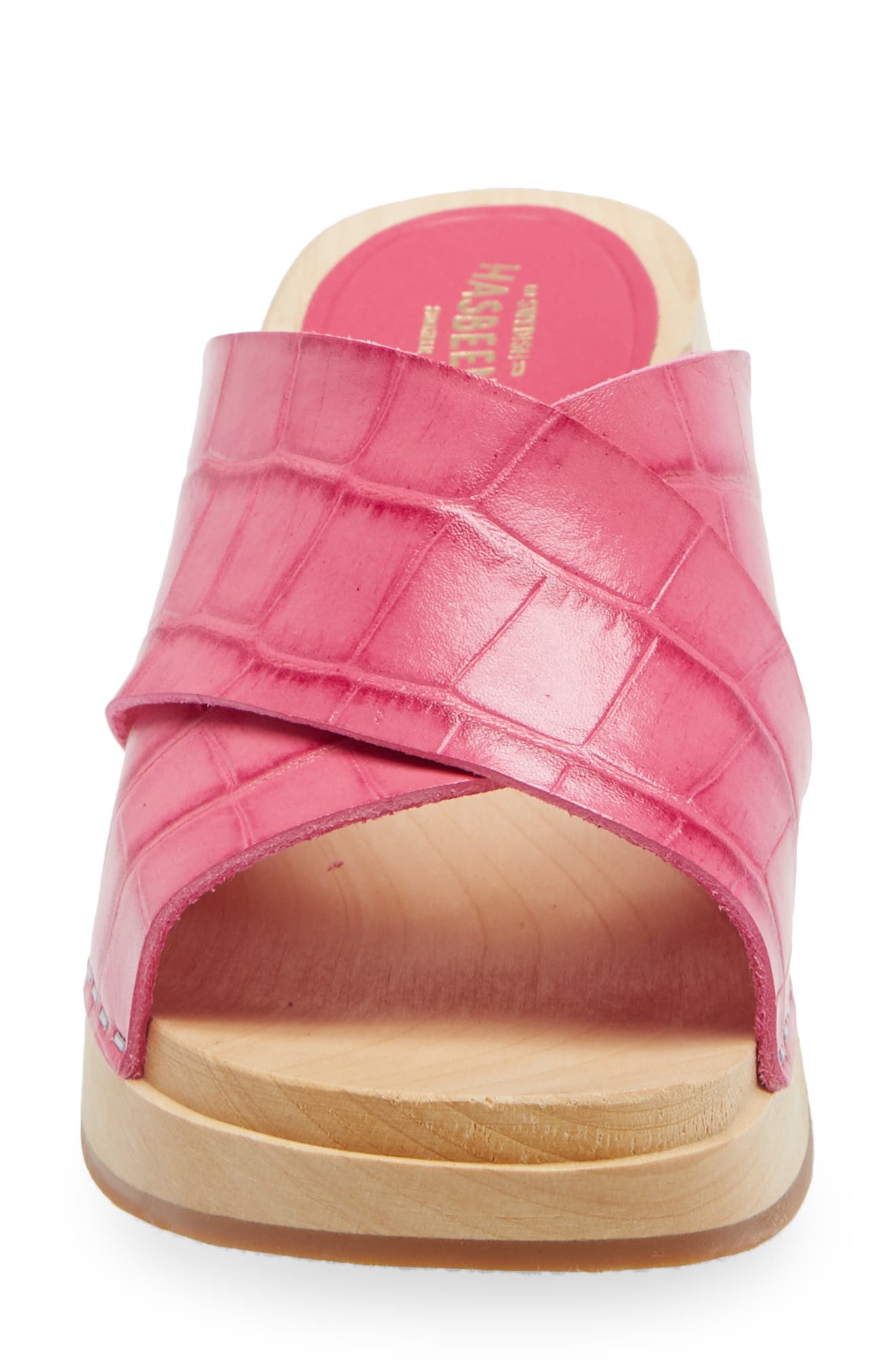 Anette Platform Slide Sandal, Alternate, color, HOT PINK CROCO
