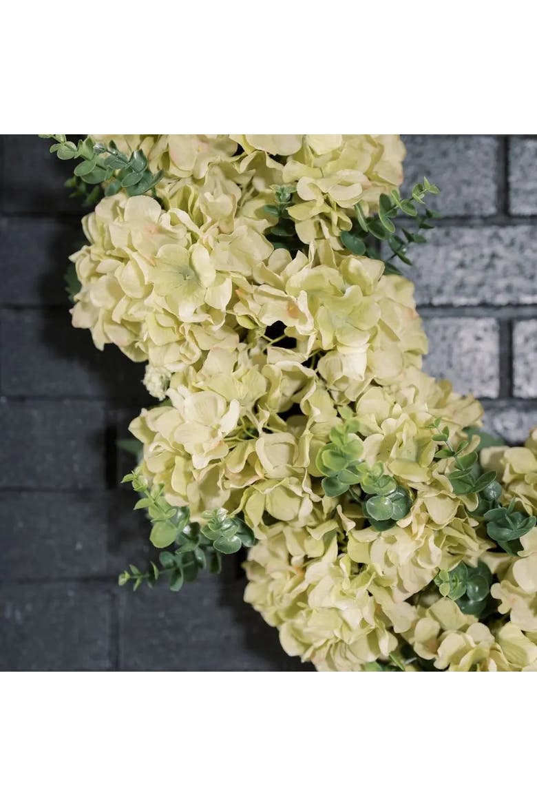 30" Light Green Hydrangea Wreath, Alternate, color, Light Green