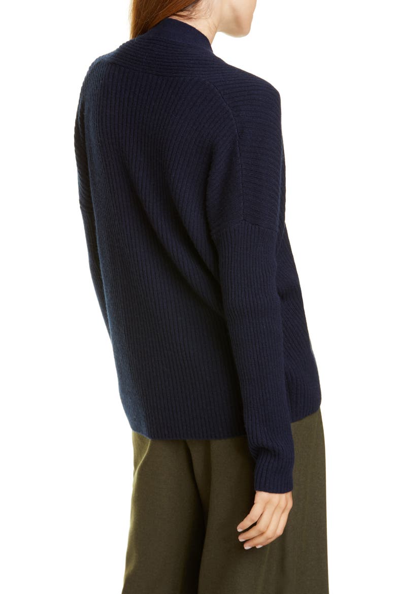 Rib Wool & Cashmere Cardigan, Alternate, color, WAVE CREST