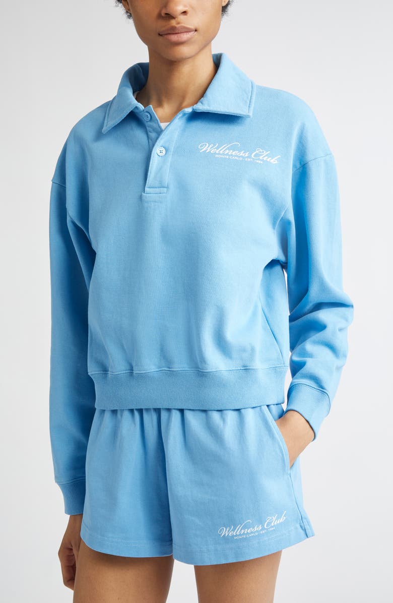 Sporty & Rich Wellness Club Polo Sweatshirt, Alternate, color, Juniper