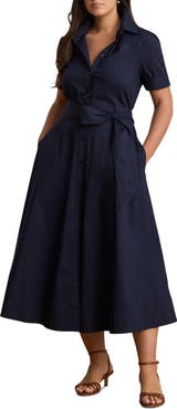 Lauren Ralph Lauren Finnbarr Belted Midi Shirtdress