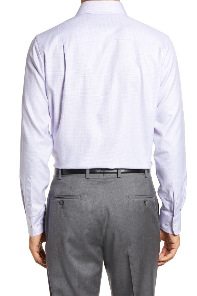 Trim Fit Plaid Dress Shirt, Alternate, color, WHITE/LILAC