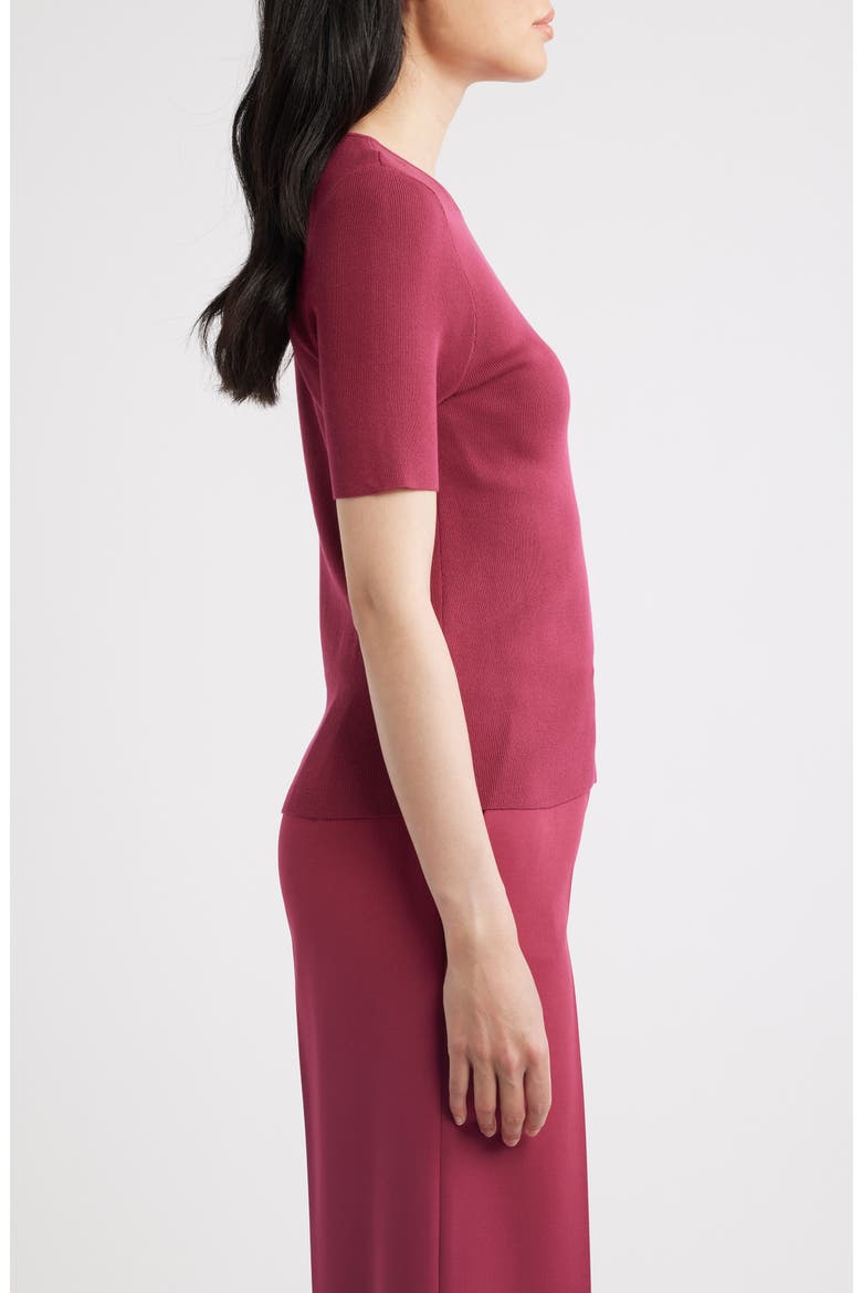 Short Sleeve Sweater, Alternate, color, BERRY BLISS