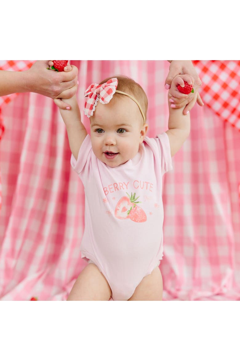 Red Gingham Bow Baby Headband, Alternate, color, Red