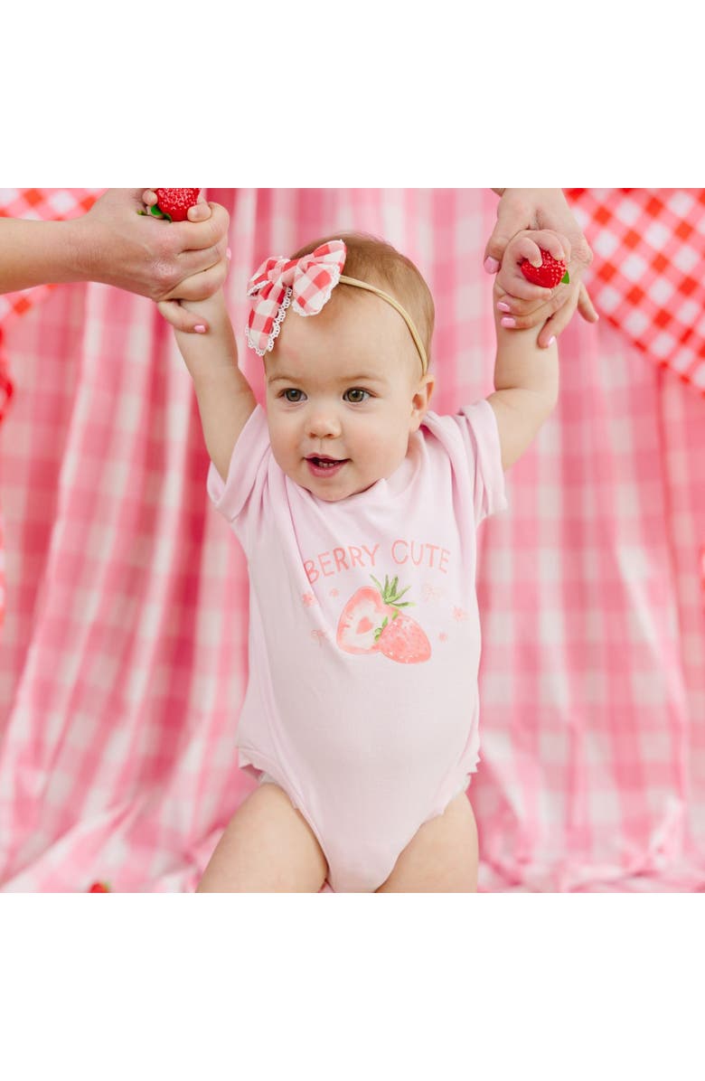 Sweet Wink Red Gingham Bow Baby Headband, Alternate, color, Red