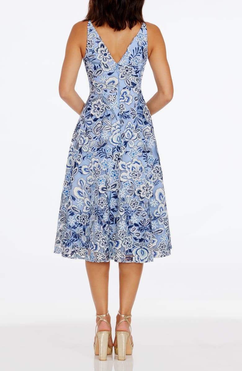 Dress the Population Elisa Cocktail Dress, Alternate, color, Blue Multi