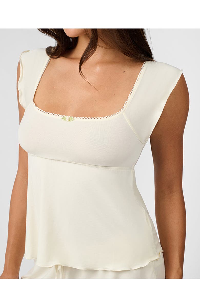 WeWoreWhat Square Neck Babydoll Sleep Top, Alternate, color, Antique White