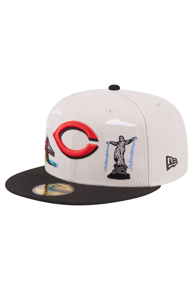 Men's New Era  Khaki Cincinnati Reds City Icon 59FIFTY Fitted Hat, Main, color, Khaki