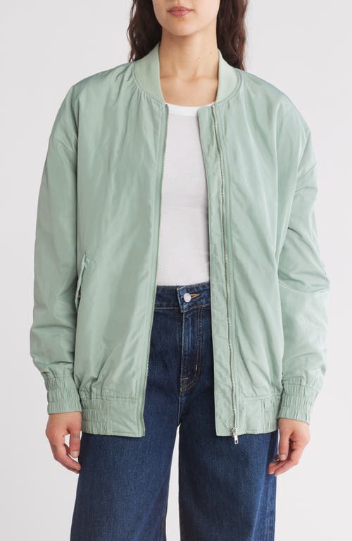 Wishlist Long Bomber Jacket In Sage
