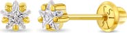 In Season Jewelry 14k Star Pronged Girl Earrings