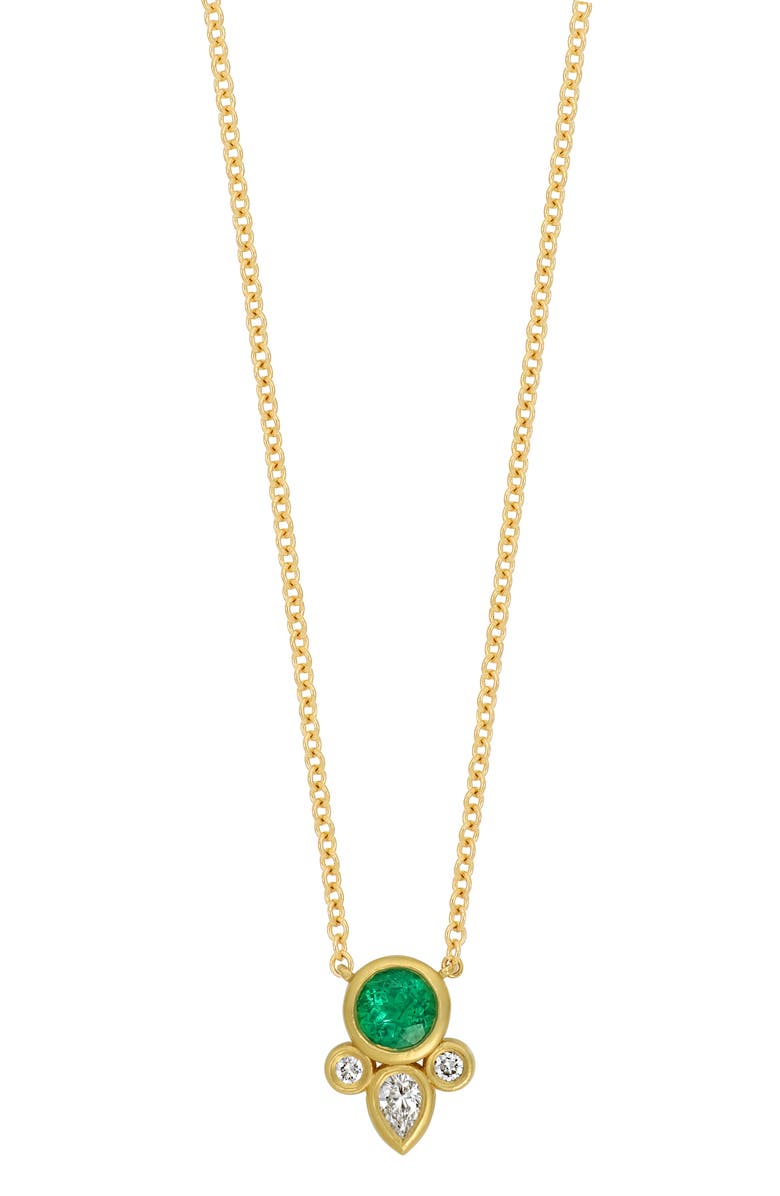 Bony Levy El Mar Emerald & Diamond Pendant Necklace, Main, color, 18K Yellow Gold
