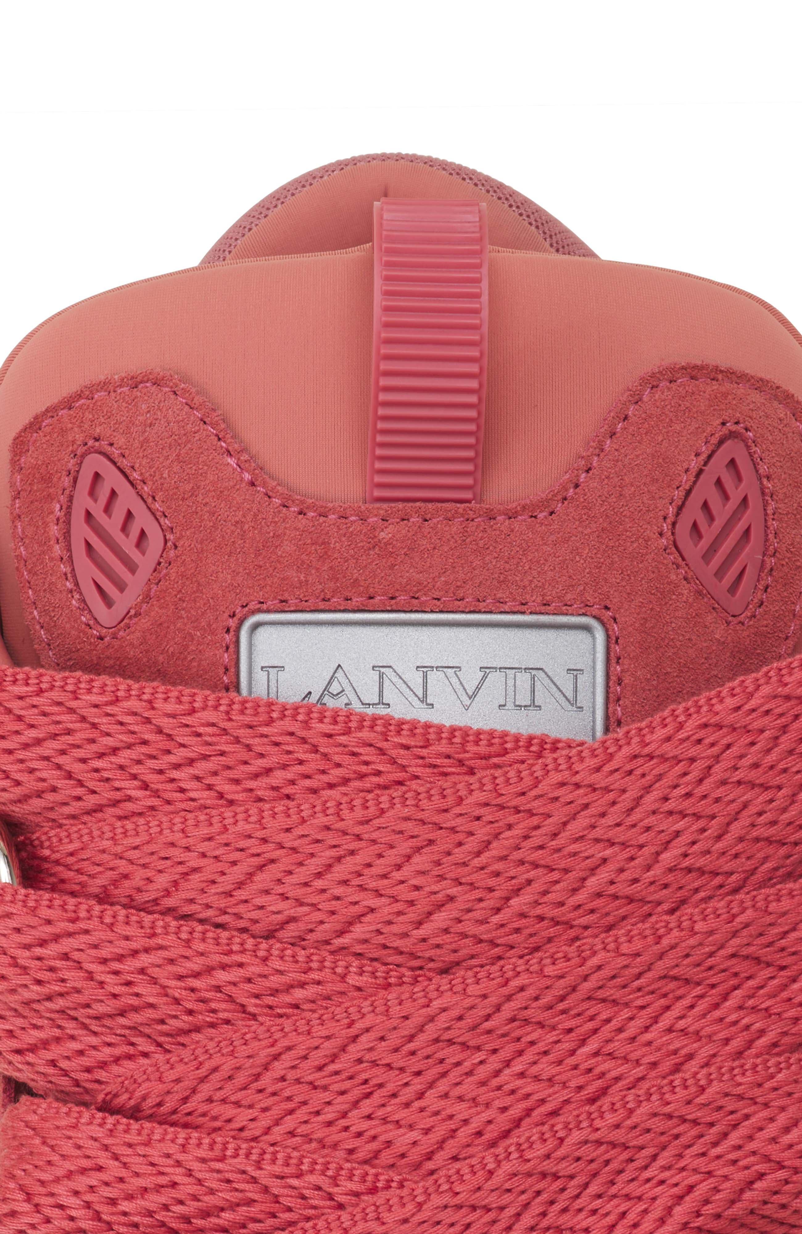 Lanvin Curb Monochrome Suede Sneakers, Alternate, color, Quartz