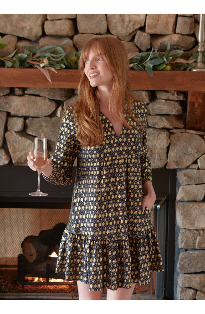 Cabana Life Relaxed Dress, Alternate, color, Black Metallic